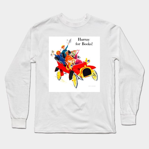 Hurray for books! 1961 Long Sleeve T-Shirt by rocketshipretro